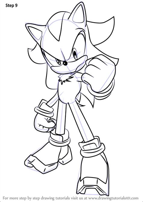 Step by Step How to Draw Shadow the Hedgehog from Sonic the Hedgehog ...