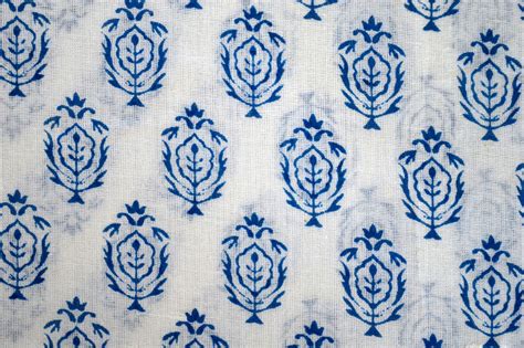 Blue and White Soft Fabric Printed Cotton Fabric India | Etsy