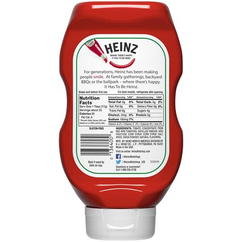 Heinz Ketchup Nutrition Information | Besto Blog