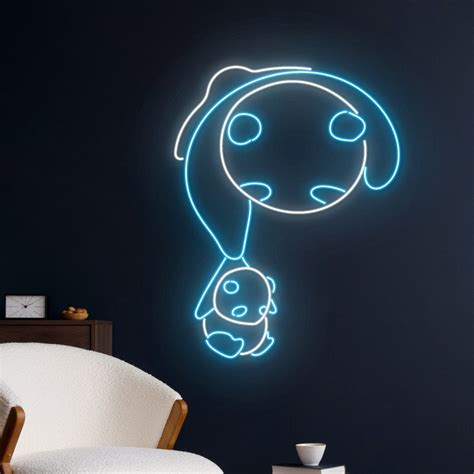 Panda Neon Sign, Panda Neon Light, Panda Bear Led Light, Panda Family Led Sign, Nursery Room ...