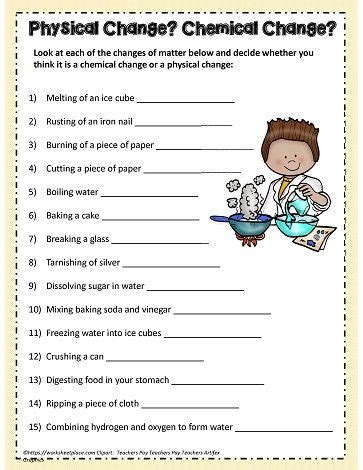 Chemical Changes Observation Worksheet - Have Fun Teaching - Worksheets ...