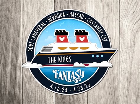 Disney Cruise Ship Family Magnet Personalized Ports of Call Custom ...