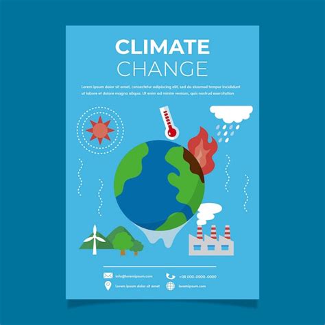 Free Vector | Flat climate change flyer template