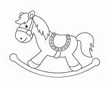 Premium Vector  Rocking horse Childrens Toy Outline Drawing For sketch template