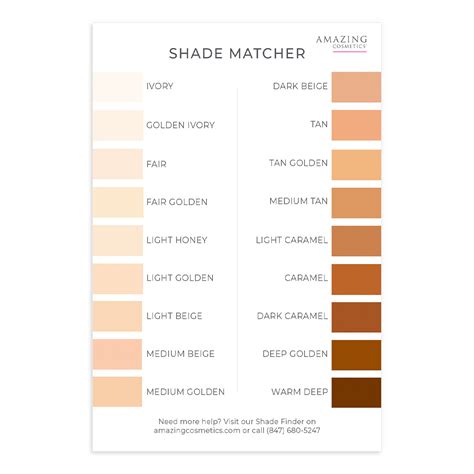 Shade Card – AmazingCosmetics