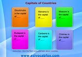 Vocabulary Flash Card Game – Country capitals : Norway, Cameroon, Ecuador, Laos, Colombia ...
