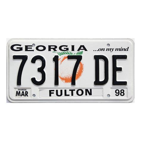 1998 Georgia #7317-DE | Collectible GA License Plates