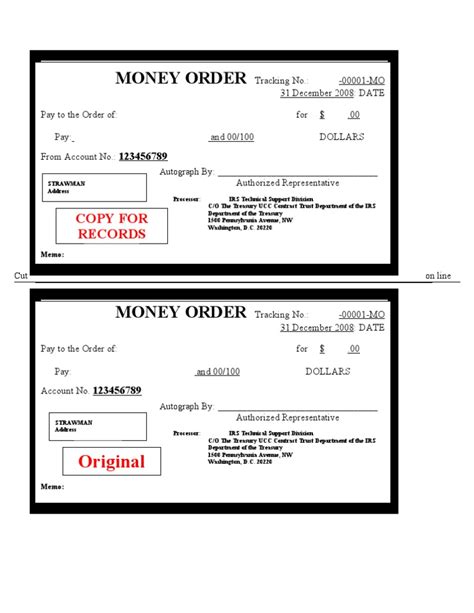 Printable Blank Money Order Template - Customize and Print