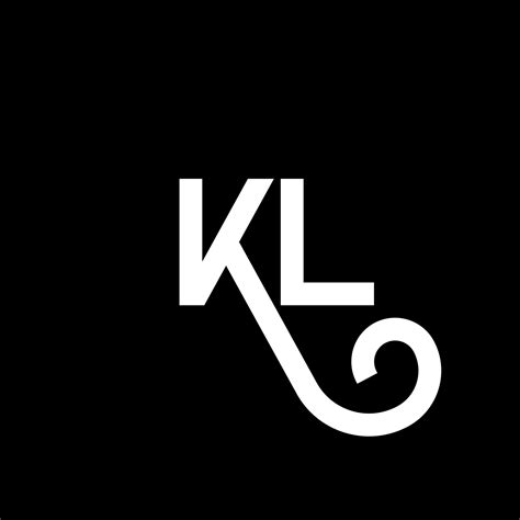 KL letter logo design on black background. KL creative initials letter ...