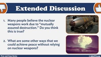 The Pros and Cons of Nuclear Disarmament by ESLPPT | TpT