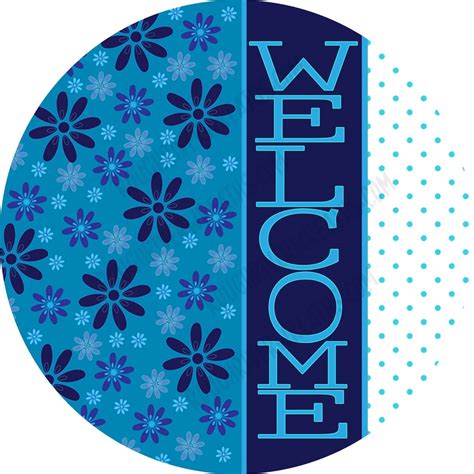 Welcome Wreath Sign, Wreath Sign, Welcome Sign, Sign for Wreath, Blue ...