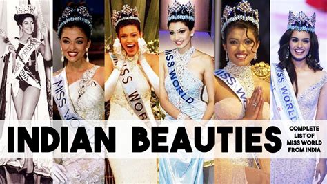 Indian Beauties - Complete list of Miss World from India | Crowning ...