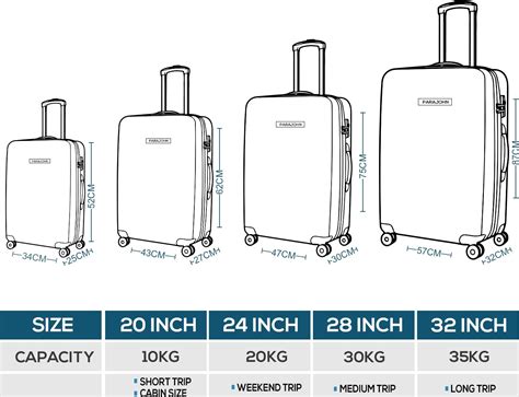 Travel Luggage Suitcase Set of 4 - Trolley Bag, Carry On Hand Cabin Luggage Bag - Lightweight ...