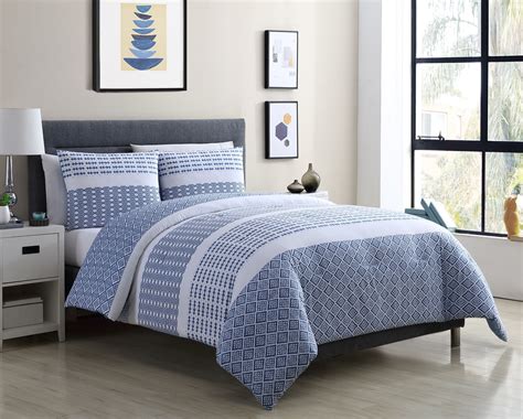 VCNY Home Pure Blue and White Stripe Cotton Duvet Cover Set - Walmart ...