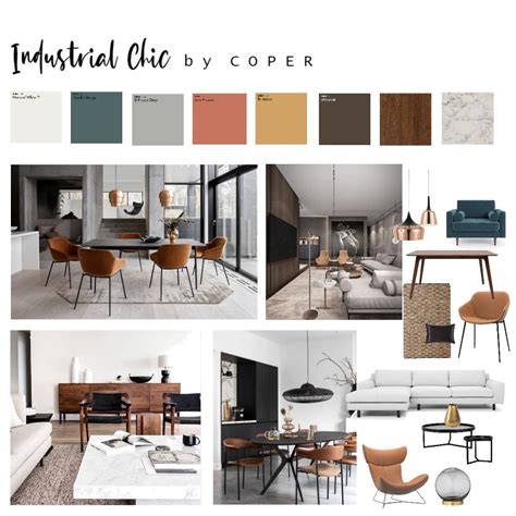 industrial chic Interior Design Mood Board by COPER | Materials board interior design, Interior ...