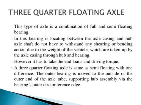 Types of Axles