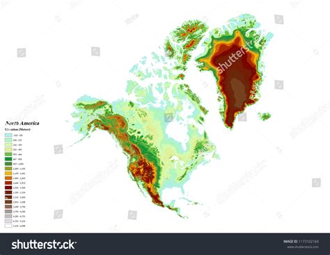 North America Elevation Map 3d Rendering Stock Illustration 1173102169 | Shutterstock