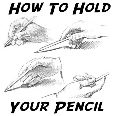 How to Hold Your Pencil Correctly in Many Positions When Drawing Pictures Lesson - How to Draw ...