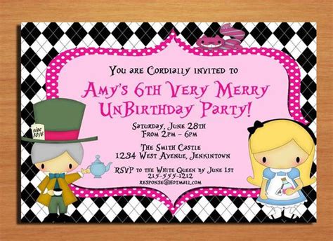 Alice in Wonderland / Very Merry UnBirthday Party Invitation Cards PRINTABLE DIY | Invitation ...