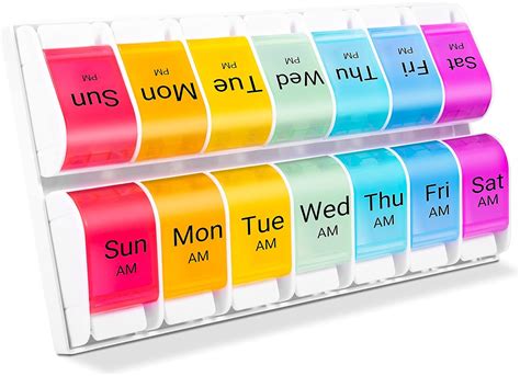 Amazon.com: 7 Days AM PM Pill Organizer - 2 Times a Day Large Weekly ...