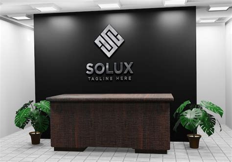 Premium PSD | 3D Office Wall Logo Mockup Design