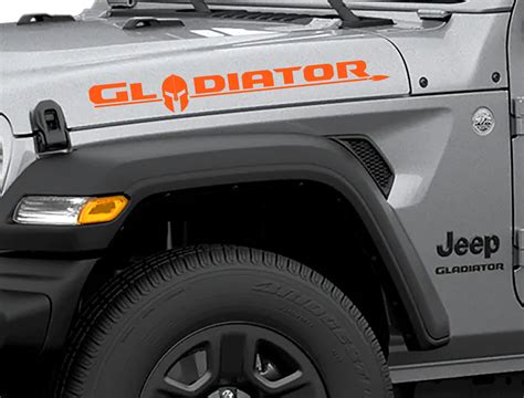 Jeep Wrangler JT Hood Gladiator Lettering Style Text With Gladiator ...