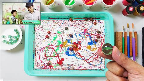 Painting With Marbles Simple And Easy Art For Kids Youtube