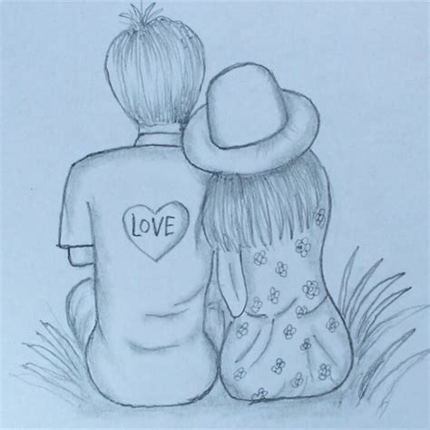 Girlfriend and Boyfriend Drawing Sitting on The Landscape|| How to Draw ...