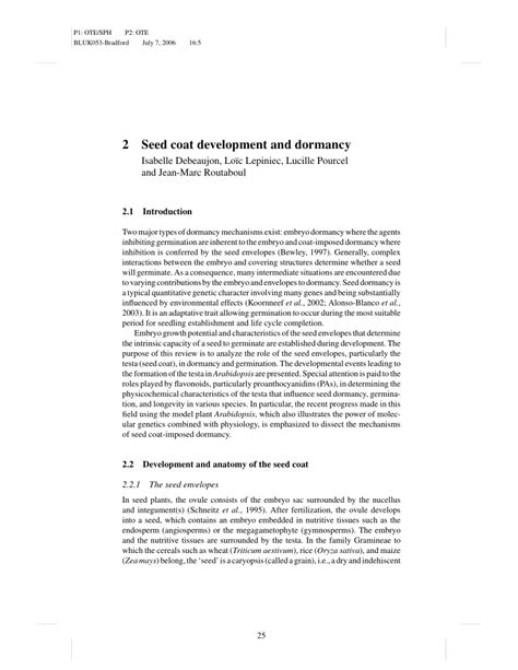 (PDF) Seed Coat Development and Dormancy