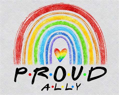 Proud Ally LGBT Rainbow Heart PNG Printable Pride Month Png | Etsy