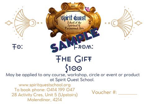 Gift Certificates — Spirit Quest School