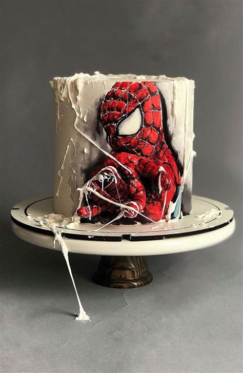 70 Cake Ideas for Birthday & Any Celebration : Painted 3D Spider-Man Cake