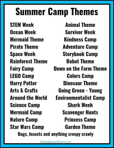 30+ Summer Camp Themes - The Best Summer Themes for Kids - Natural Beach Living