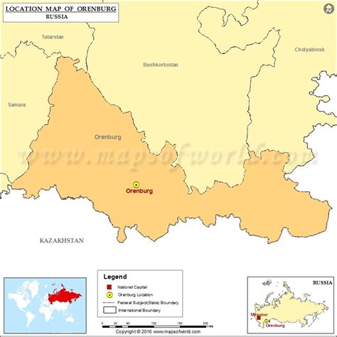 Where is Orenburg | Location of Orenburg in Russia Map