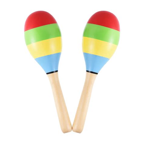 ammoon Pair of Wooden Maracas Shakers Rattles Sand Hammer Percussion Instrument Musical Toy for ...