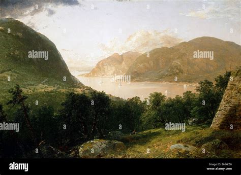 Hudson River Scene - by John Frederick Kensett, 1857, Hudson River School Stock Photo - Alamy