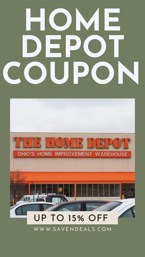 15% OFF HD HOME DEPOT ONLINE COUPON | Home depot coupons, Home depot ...