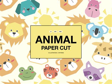 Paper Cut Animal Patterns by Promo Graphics on Dribbble