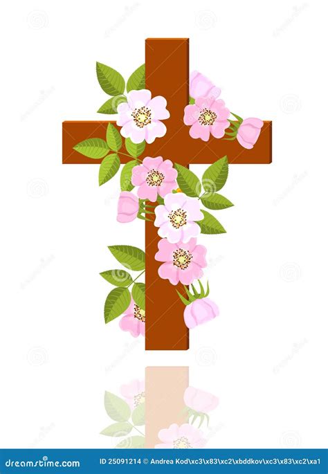 Cross With Flowers Stock Images - Image: 25091214