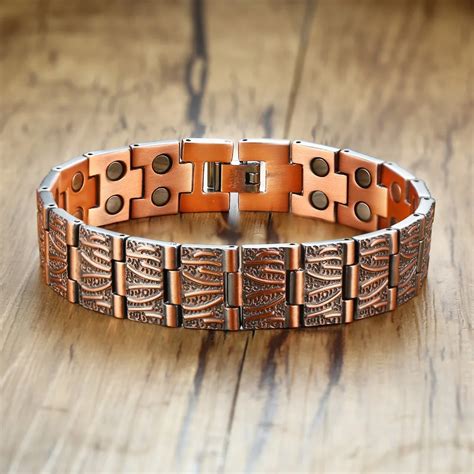 Vinterly Pure Copper Bracelet Men Hand Chain Vintage Wrist Band ...