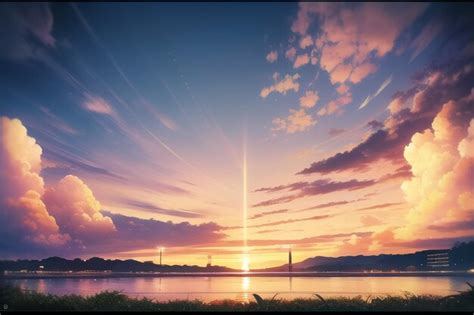 Premium AI Image | A picture of a sunset with a sky and a picture of a ...