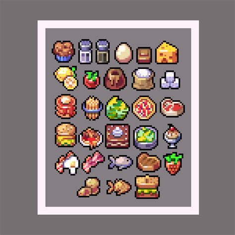[OC] Tasty food sprites : PixelArt Pixel Art Food, Pixel Art Games, Game Character Design, Game ...