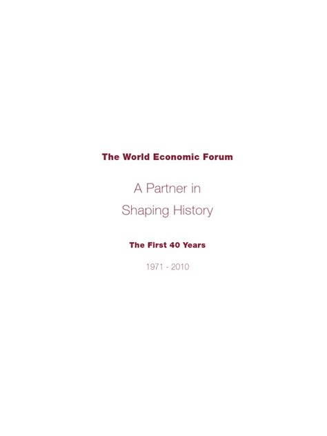 The History of The World Economic Forum | PDF | World Economic Forum ...