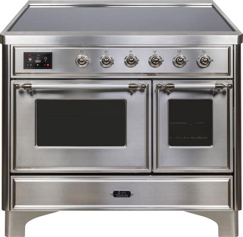 ILVE 40" Majestic II Series Electric Double Oven Range in Stainless St