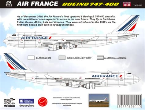 Air France Boeing 747 New 8aDecs -7909-117-200