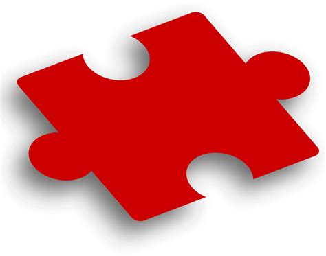 Clipart - Puzzle Piece Red