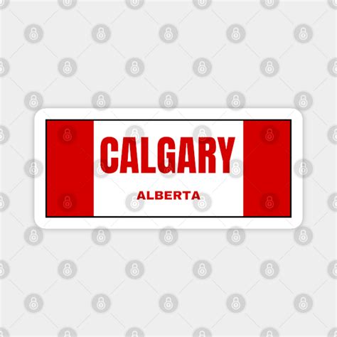 Calgary City in Canadian Flag Colors - Calgary Canada - Magnet | TeePublic