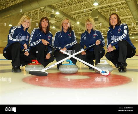 Members of the Team GB womens Curling team for the winter Olympics in ...