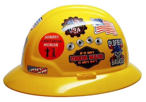 30-Pack Funny Union Oilfiled Patriotic Vinyl Hard Hat Stickers