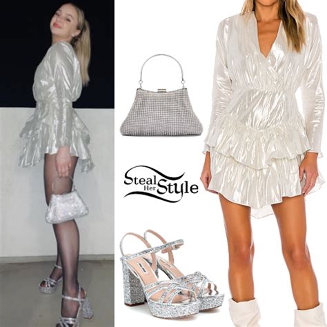 Alexa Losey: Metallic Dress, Platform Sandals | Steal Her Style